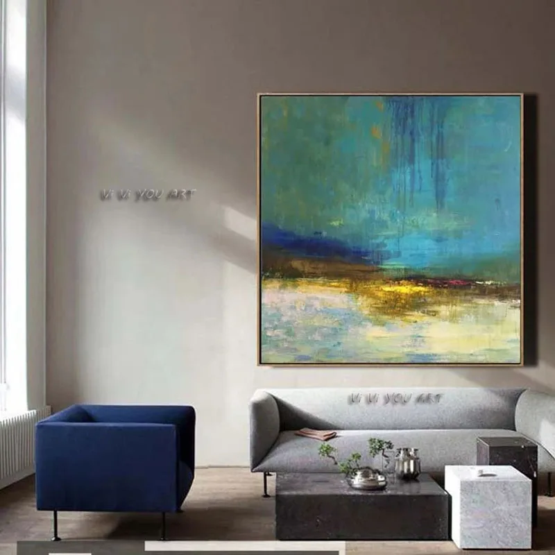 Abstract Green Blue Hand Painted Oil Painting on Canvas Modern Scandinavian Wall Art Picture Bedroom Living Room Home Decor
Abstract Green Blue Hand Painted Oil Painting on Canvas Modern Scandinavian Wall Art Picture Bedroom Living Room Home Decor