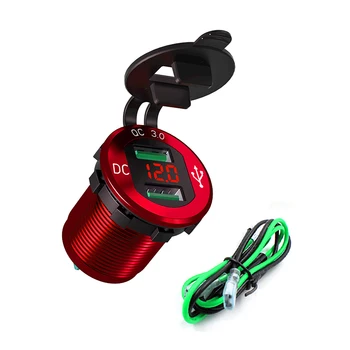 Dual USB QC 3.0 Car Charger Socket Aluminum Power Charger With Digital Voltage Display For 12V / 24V Motorcycle Car Charging
Dual USB QC 3.0 Car Charger Socket Aluminum Power Charger With Digital Voltage Display For 12V / 24V Motorcycle Car Charging