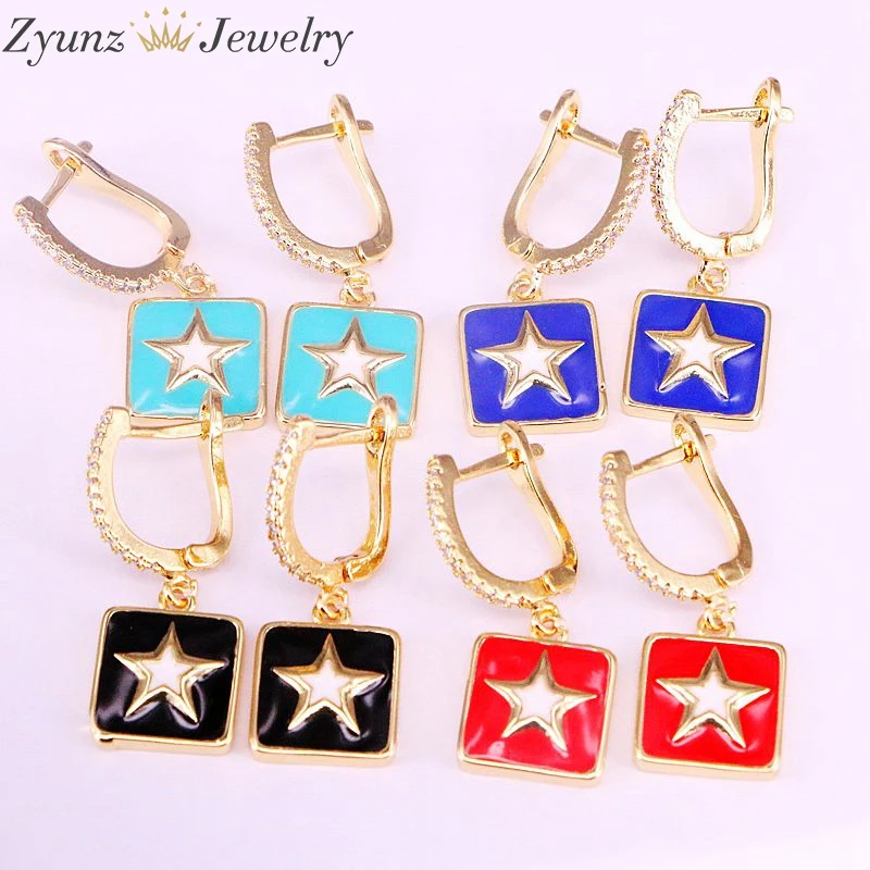 5Pairs, Fashion Jewelry Square with Star Enamel Dangling Charm Earring Colorful Enamel Geometric Earrings For Women
5Pairs, Fashion Jewelry Square with Star Enamel Dangling Charm Earring Colorful Enamel Geometric Earrings For Women