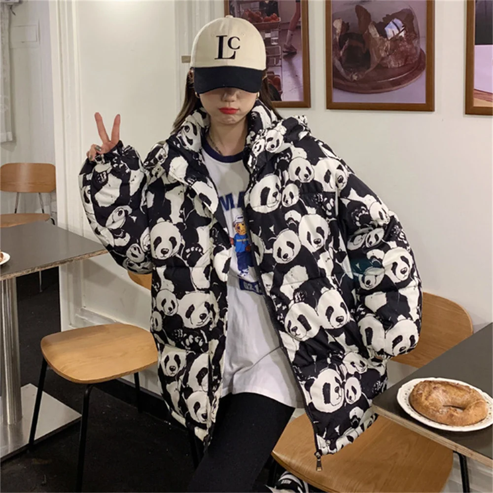 New Women Winter Short Jacket Loose Hooded Female Cartoon Doodle Oversized Bread Service Solid Cotton Padded Casual Warm Coat
New Women Winter Short Jacket Loose Hooded Female Cartoon Doodle Oversized Bread Service Solid Cotton Padded Casual Warm Coat