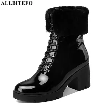 ALLBITEFO Waterproof shoes genuine leather women boots winter warm fashion women heels motocycle boots thick heel ankle boots
ALLBITEFO Waterproof shoes genuine leather women boots winter warm fashion women heels motocycle boots thick heel ankle boots