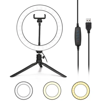 10inch Dimmable LED Selfie Round Light with Phone Clip Brightness Adjustable Lamp for Live Broadcast Photography with Tripod
10inch Dimmable LED Selfie Round Light with Phone Clip Brightness Adjustable Lamp for Live Broadcast Photography with Tripod