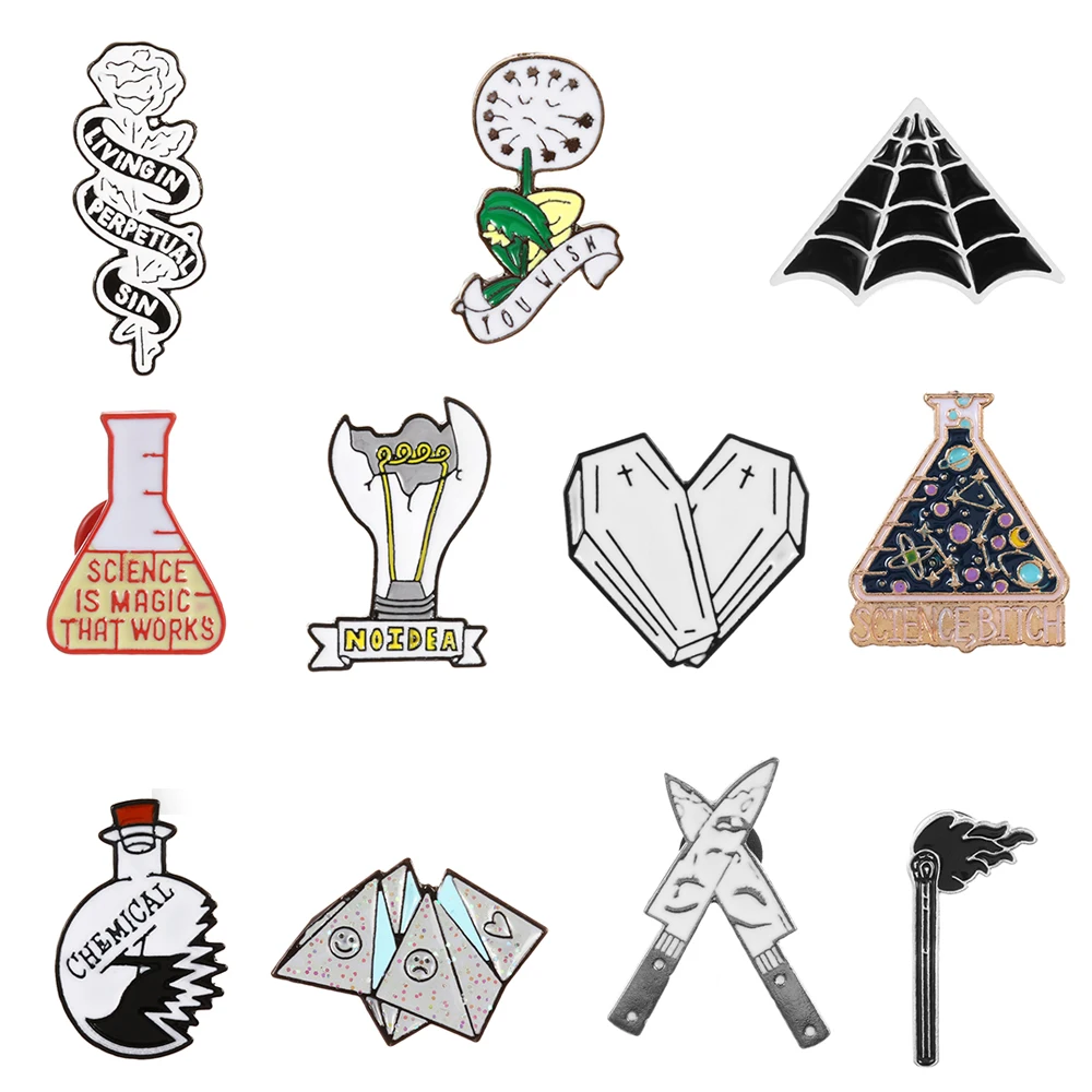 NEW Cute Enamel Pin Origami game Heart coffin Chemical Cobweb Matches Rose Knife Brooch and Pin Cartoon Lapel Pin Button Badges
NEW Cute Enamel Pin Origami game Heart coffin Chemical Cobweb Matches Rose Knife Brooch and Pin Cartoon Lapel Pin Button Badges