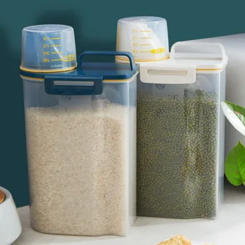 Rice Bucket Kitchen Plastic Grains Insect-Proof Storage Box Sealed Moisture-Proof Storage Tank Organizer
Rice Bucket Kitchen Plastic Grains Insect-Proof Storage Box Sealed Moisture-Proof Storage Tank Organizer
