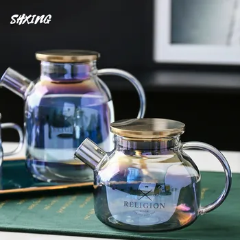 1L/1.8L Transparent Glass Teapot Heat Resistant Flower Kettle Jug Seven colors Stainless Steel Cover Clear Juice Container tea
1L/1.8L Transparent Glass Teapot Heat Resistant Flower Kettle Jug Seven colors Stainless Steel Cover Clear Juice Container tea