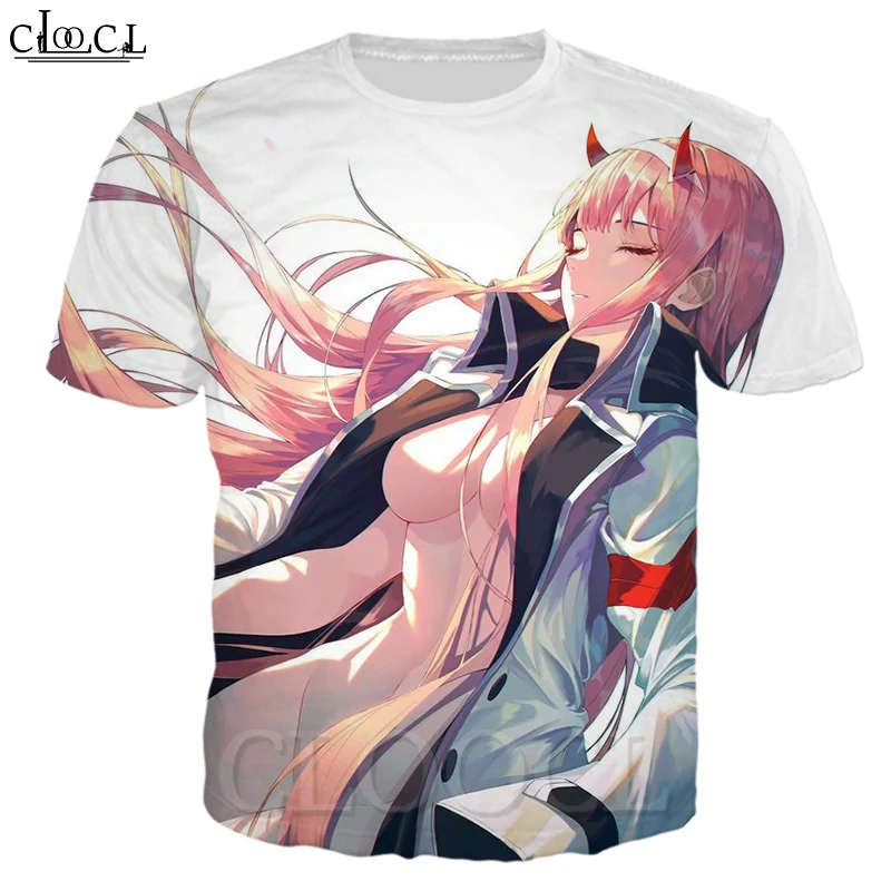 CLOOCL аниме дорогой в Franxx Zero Two модная мужская футболка 3D печать отдых летние