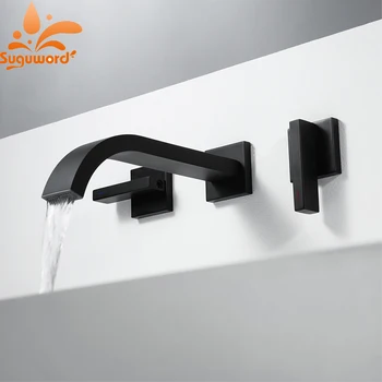 Matte Black Basin Faucet Solid Brass Bathroom Lavatory Sink Mixer Taps Cold Hot Washing Vessels tap Wall Mount
Matte Black Basin Faucet Solid Brass Bathroom Lavatory Sink Mixer Taps Cold Hot Washing Vessels tap Wall Mount