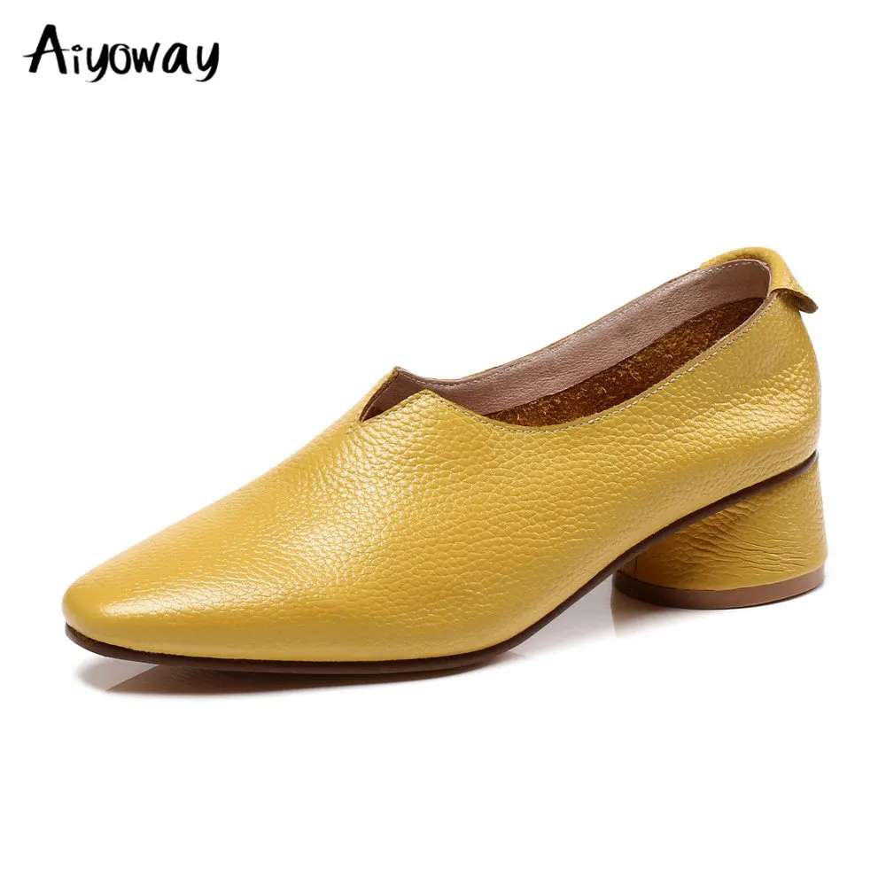 Spring Autumn Genuine Leather High Heels Shoes Woman New Arrival Women Basic Pumps Square Toe Brand Design Shallow Pumps Aiyoway
Spring Autumn Genuine Leather High Heels Shoes Woman New Arrival Women Basic Pumps Square Toe Brand Design Shallow Pumps Aiyoway
