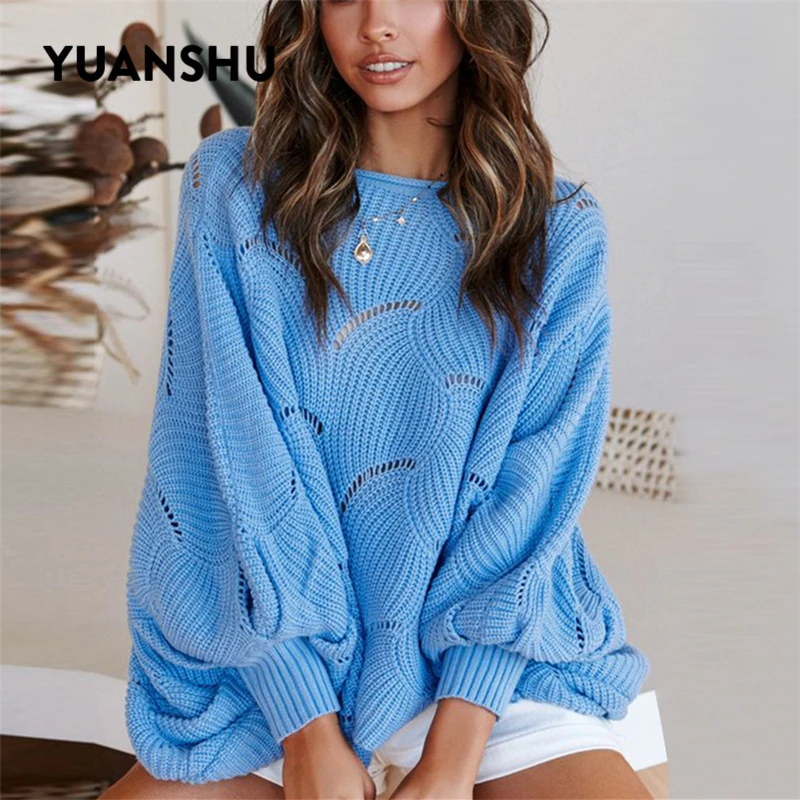 YUANSHU Hook Flowers Knitted Jumper Women Autumn Large Size Pullover Bat Sleeve Oversized Irregular Casual Female Sweater
YUANSHU Hook Flowers Knitted Jumper Women Autumn Large Size Pullover Bat Sleeve Oversized Irregular Casual Female Sweater