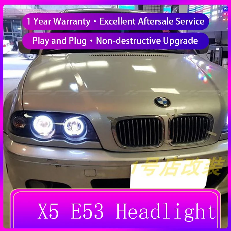 Headlight For BMW X5 E53 Headlights 1998-2003 X5 led car headlight Angel eyes with projector lens LED Daytime Running Lights
Headlight For BMW X5 E53 Headlights 1998-2003 X5 led car headlight Angel eyes with projector lens LED Daytime Running Lights