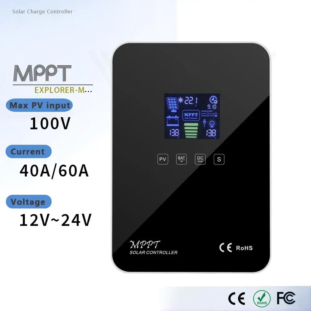 MPPT Solar Charge Controller Explorer-M 40A/60A Max PV Voltage 100VDC 12V/24V For Charging Li-ion Battery With Dual RJ45 Port
MPPT Solar Charge Controller Explorer-M 40A/60A Max PV Voltage 100VDC 12V/24V For Charging Li-ion Battery With Dual RJ45 Port