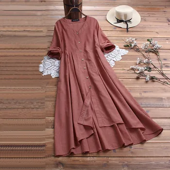 JAYCOSIN winter loose Cotton and linen V Collar Button beach Dress Long-sleeved casual Slim Home party dress female plus vestido 
JAYCOSIN winter loose Cotton and linen V Collar Button beach Dress Long-sleeved casual Slim Home party dress female plus vestido