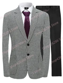 Men's Slim Fit Suit Notch Lapel Houndtooth 3 Piece Jacket Pants Bow Sets Formal Wedding Groom Tuxedo Ropa Hombre Elegante Blazer
Men's Slim Fit Suit Notch Lapel Houndtooth 3 Piece Jacket Pants Bow Sets Formal Wedding Groom Tuxedo Ropa Hombre Elegante Blazer