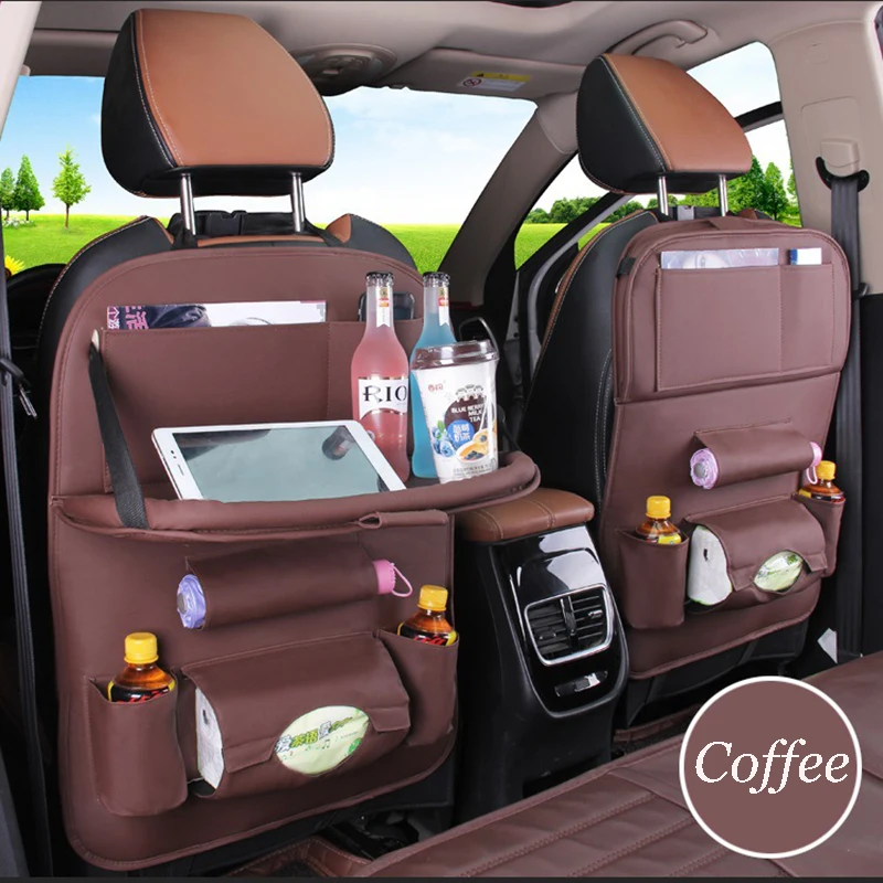 New Car Seat Back Organizer Pu Leather Pad Bag Foldable Table Tray Travel Storage Bag Multifunction Tidying Box Car Styling New Car Seat Back Organizer Pu Leather Pad Bag Foldable Table Tray Travel Storage Bag Multifunction Tidying Box Car Styling