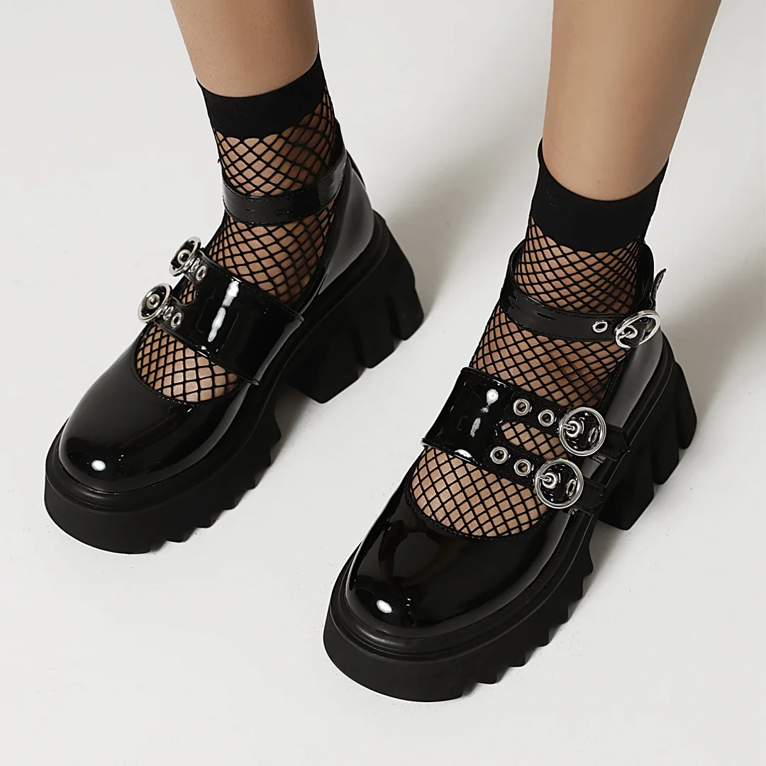 High Waterproof Platform Platform Hollow Heel Street Fashion Shoes Patent Leather Shallow Mouth Ankle Strap Platform Shoes
High Waterproof Platform Platform Hollow Heel Street Fashion Shoes Patent Leather Shallow Mouth Ankle Strap Platform Shoes