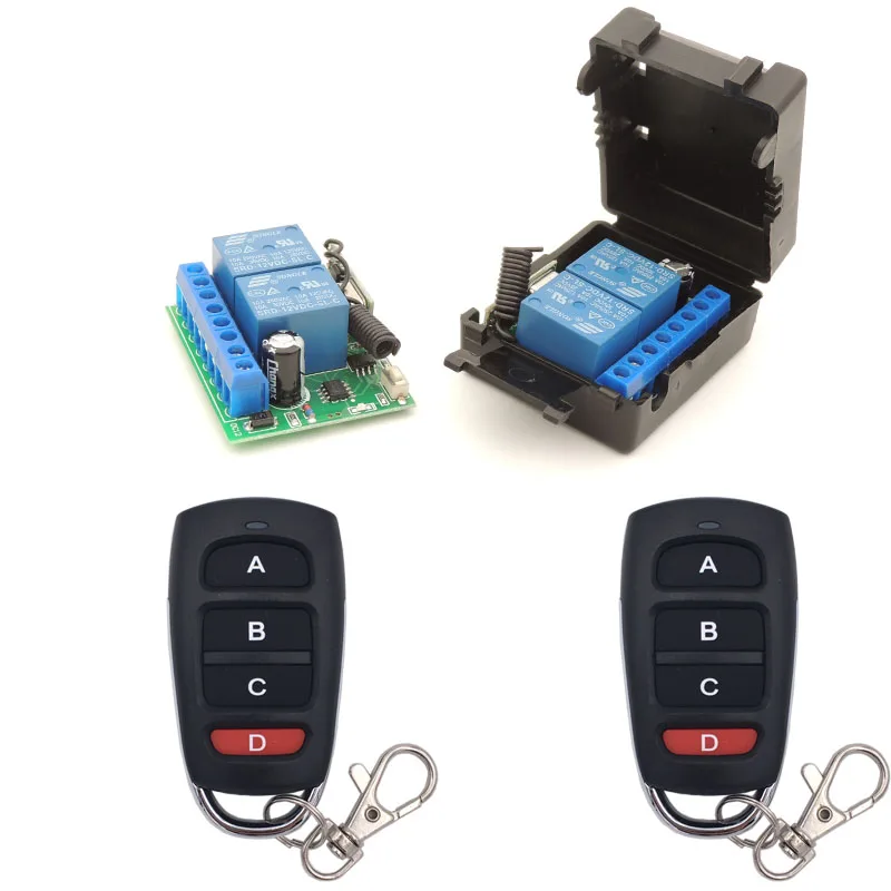 Universal Remote Control 433MHz DC 12V 10A 2CH RF Relay Receiver and Transmitter for Universal Garage Door/Light/home appliances
Universal Remote Control 433MHz DC 12V 10A 2CH RF Relay Receiver and Transmitter for Universal Garage Door/Light/home appliances