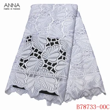 Anna pure white africa swiss voile lace in switzerland high quality embroidery with beads and stones hollow out desig for sewing 
Anna pure white africa swiss voile lace in switzerland high quality embroidery with beads and stones hollow out desig for sewing