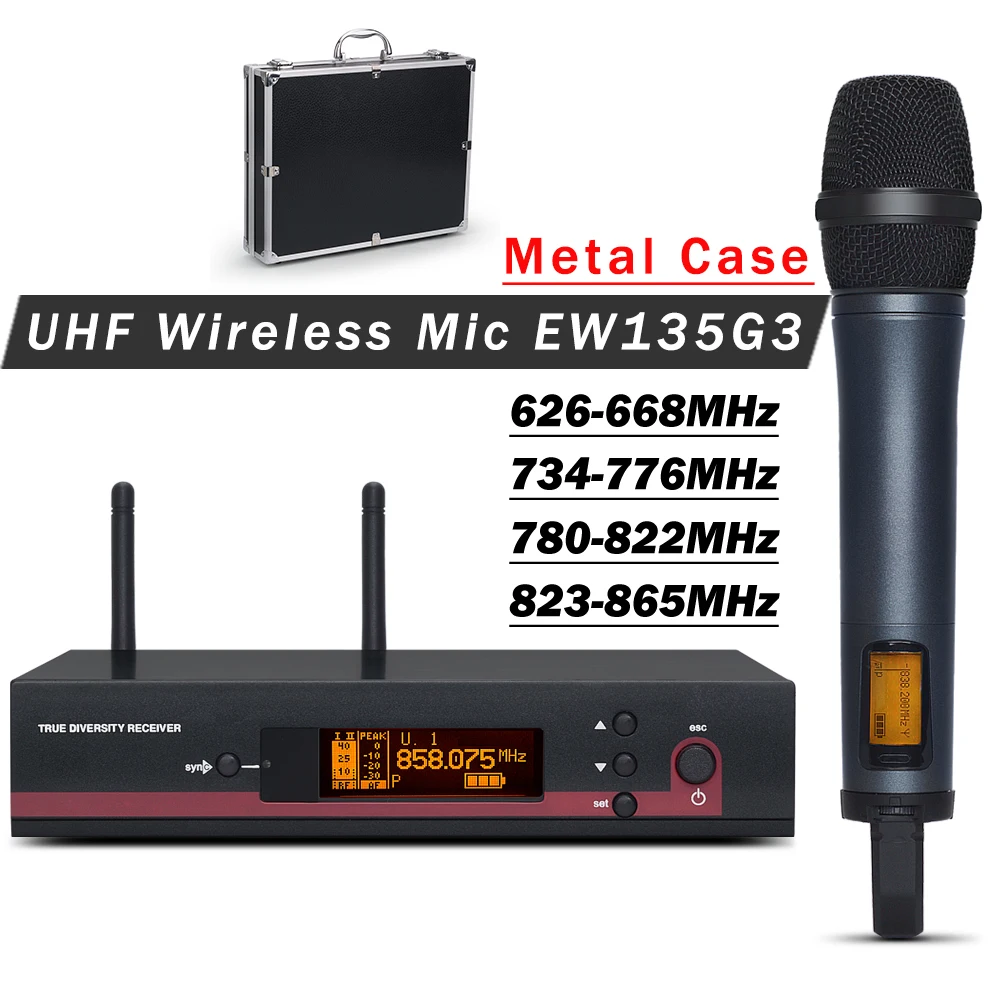 Professional 135 G3 UHF Wireless Microphone Mic System With Metal Case !! Single Handheld Transmitter for Stage Performance
Professional 135 G3 UHF Wireless Microphone Mic System With Metal Case !! Single Handheld Transmitter for Stage Performance