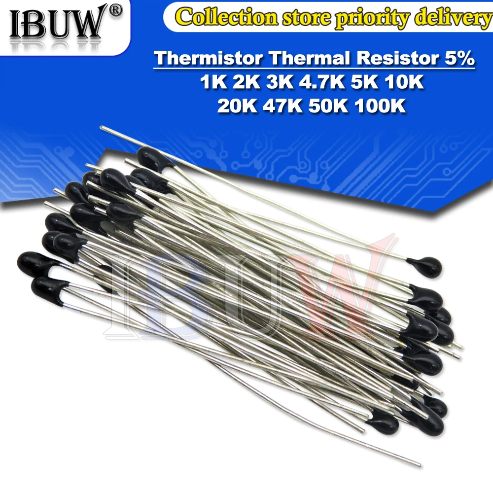 20PCS MF52AT B 3950 NTC Thermistor Thermal Resistor 5% 1K 2K 3K 4.7K 5K 10K 20K 47K 50K 100K MF52 | Электронные компоненты и
