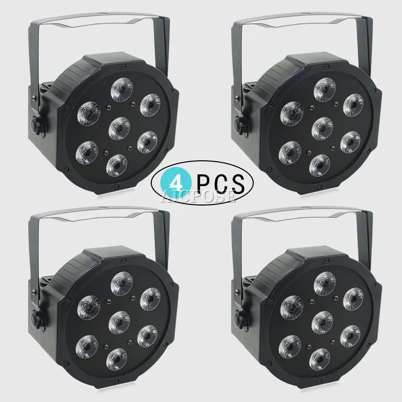 4 шт./лот 25 Угловые большие линзы 7x18 Вт led Par огни RGBWA UV 6in1 плоские par dmx512 дискотечные