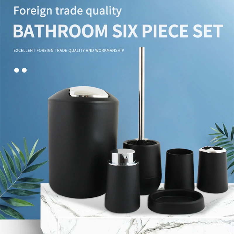 Bathroom Accessories Set 6 Piece Soap Lotion Dispenser Toothbrush Holder Soap Toilet Brush Trash Can Bathroom Essential Room Set
Bathroom Accessories Set 6 Piece Soap Lotion Dispenser Toothbrush Holder Soap Toilet Brush Trash Can Bathroom Essential Room Set