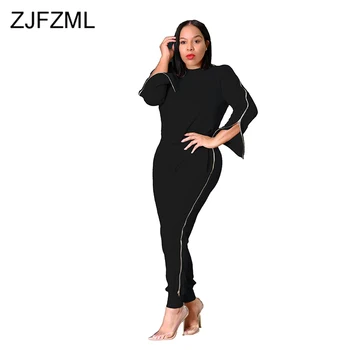 Zipper Spliced Solid Two Piece Sweatsuits Women Round Neck Long Sleeve T Shirts + Long Pencil Pants Autumn Winter Causal Set
Zipper Spliced Solid Two Piece Sweatsuits Women Round Neck Long Sleeve T Shirts + Long Pencil Pants Autumn Winter Causal Set