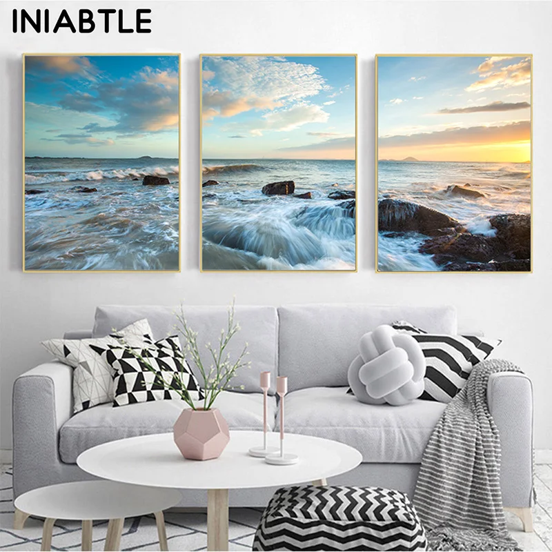 Blue Sunrise Sunset Sea Waves Landscape Wall Art Beautiful Poster Canvas Painting Nordic Modern Picture Living Room Home Decor
Blue Sunrise Sunset Sea Waves Landscape Wall Art Beautiful Poster Canvas Painting Nordic Modern Picture Living Room Home Decor