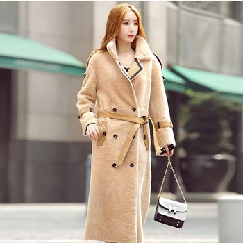 Natural Leather And Fur Women Coat Long Double-Faced Fur 2019 Winter Fashion Merino Sheep Fur Warm Long Sleeves Windbreaker
Natural Leather And Fur Women Coat Long Double-Faced Fur 2019 Winter Fashion Merino Sheep Fur Warm Long Sleeves Windbreaker