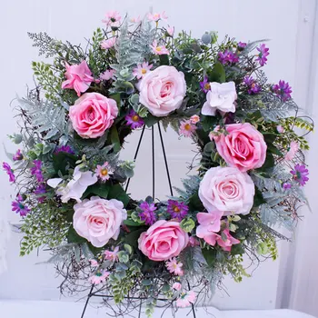 Weddinng Artificial Rose Flower Wreath Silk Simulation Spring Wreath For Front Door Wall Hanging Window Wedding Party Decor
Weddinng Artificial Rose Flower Wreath Silk Simulation Spring Wreath For Front Door Wall Hanging Window Wedding Party Decor