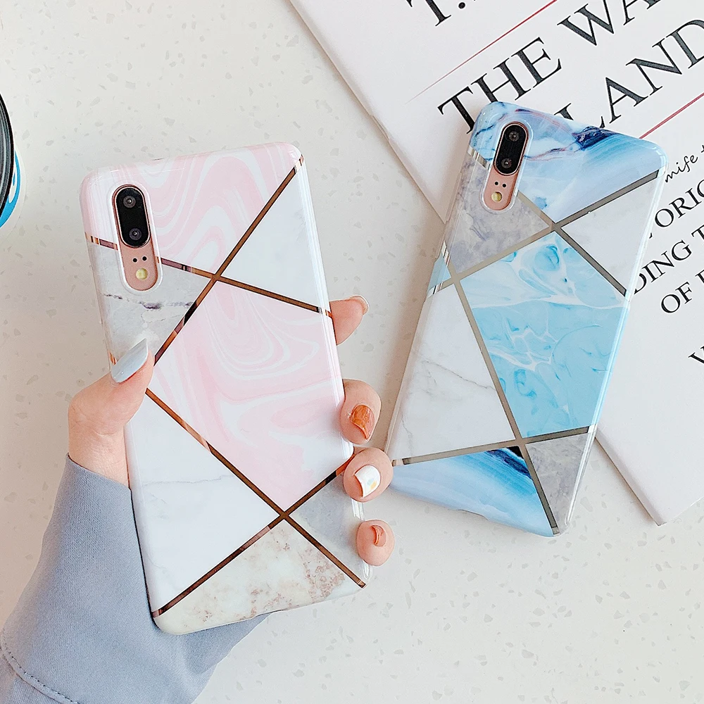 Роскошный Мраморный чехол LOVECOM с геометрическим рисунком для телефона Samsung Galaxy S20