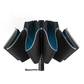 New Automatic Reverse Umbrella for car 10 bones 3-folding with Luminous reflective strip Drip-proof reverse umbrella rain women
New Automatic Reverse Umbrella for car 10 bones 3-folding with Luminous reflective strip Drip-proof reverse umbrella rain women