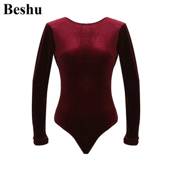 za 2020 fashion bodysuits women wine-red elastic velvet O-neck backless folds jumpsuits long sleeve vintage sexy lady clothes
za 2020 fashion bodysuits women wine-red elastic velvet O-neck backless folds jumpsuits long sleeve vintage sexy lady clothes