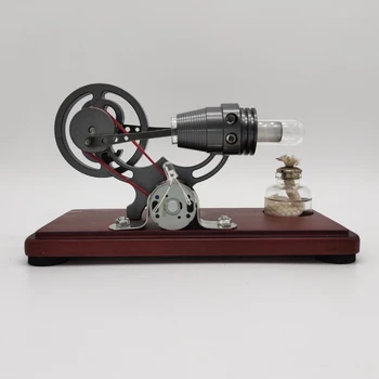 Stirling Single Lamp Engine Model Single Cylinder External Combustion Steam Engine Model Educational Toy Gift For Kids Adults