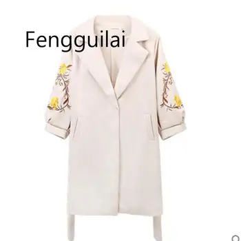 Ladies Spring Autumn Woolen Coat Women's New Embroidered Lantern Sleeves Woolen Coat Female Medium Long Slim Thick Woolen Coat
Ladies Spring Autumn Woolen Coat Women's New Embroidered Lantern Sleeves Woolen Coat Female Medium Long Slim Thick Woolen Coat