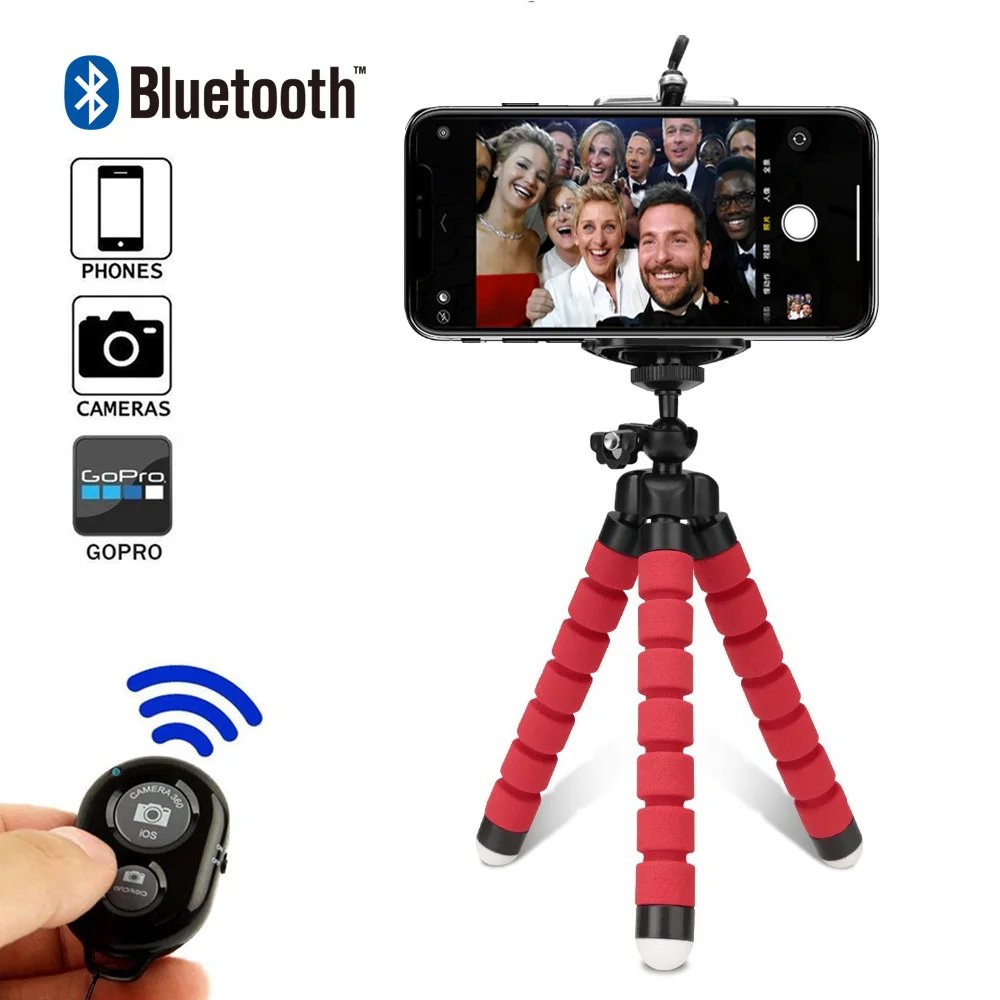Mini Flexible Sponge Octopus Tripod for Phone Camera Selfie Remote Stick with Bluetooth Remote for iphone tripod Camera Holder
Mini Flexible Sponge Octopus Tripod for Phone Camera Selfie Remote Stick with Bluetooth Remote for iphone tripod Camera Holder