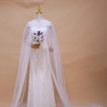 TOPQUEEN White Lace Women Cape Veil Lace Organza Flower Long Wedding Capes Bridal Wraps 300cm Long Train Shawls Cloak G24 
TOPQUEEN White Lace Women Cape Veil Lace Organza Flower Long Wedding Capes Bridal Wraps 300cm Long Train Shawls Cloak G24