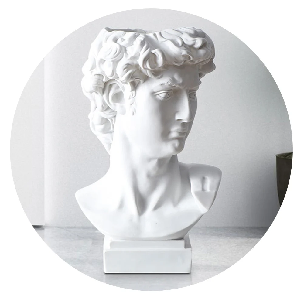 Creative Pen Holder Resin David Sculpture Portrait Statue Makeup Brush Storage Box Flowerpot Vase Art Craft Garden Decor Creative Pen Holder Resin David Sculpture Portrait Statue Makeup Brush Storage Box Flowerpot Vase Art Craft Garden Decor