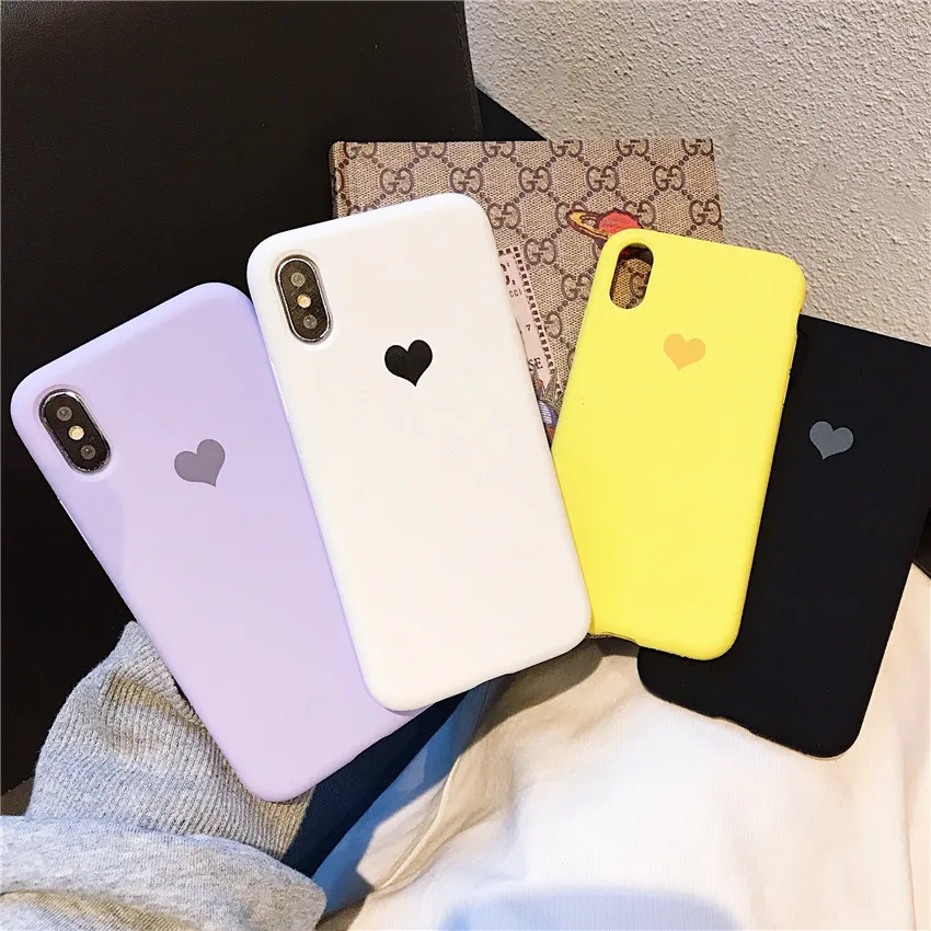 3D чехол для телефона с любовным сердцем iPhone 6 6S 7 8 Plus полным покрытием мягкий