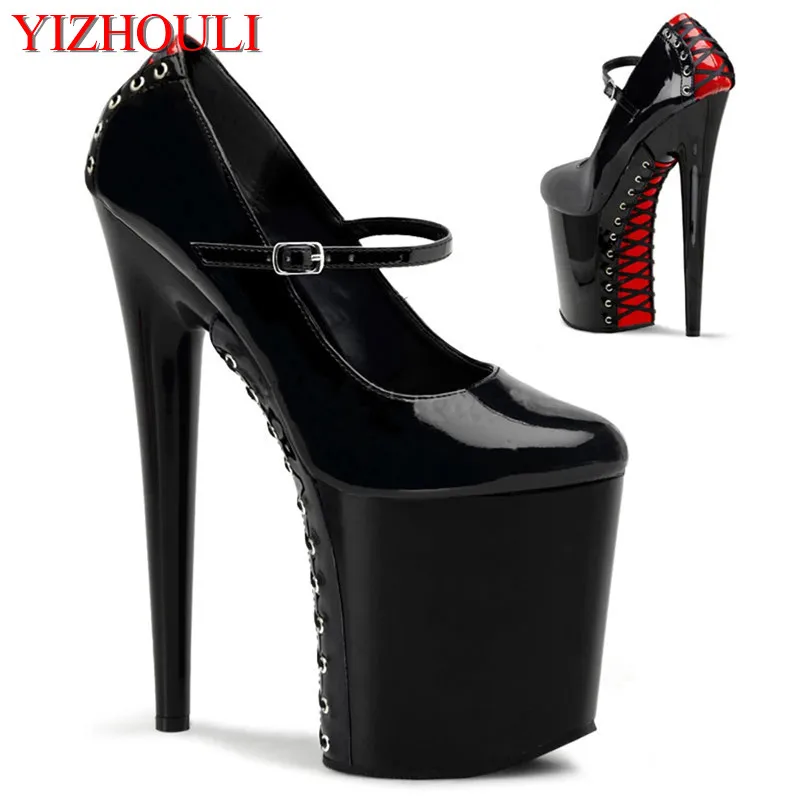 

Summer new product 20cm high stilettos, the star with the patent leather sexy white Dance Shoes