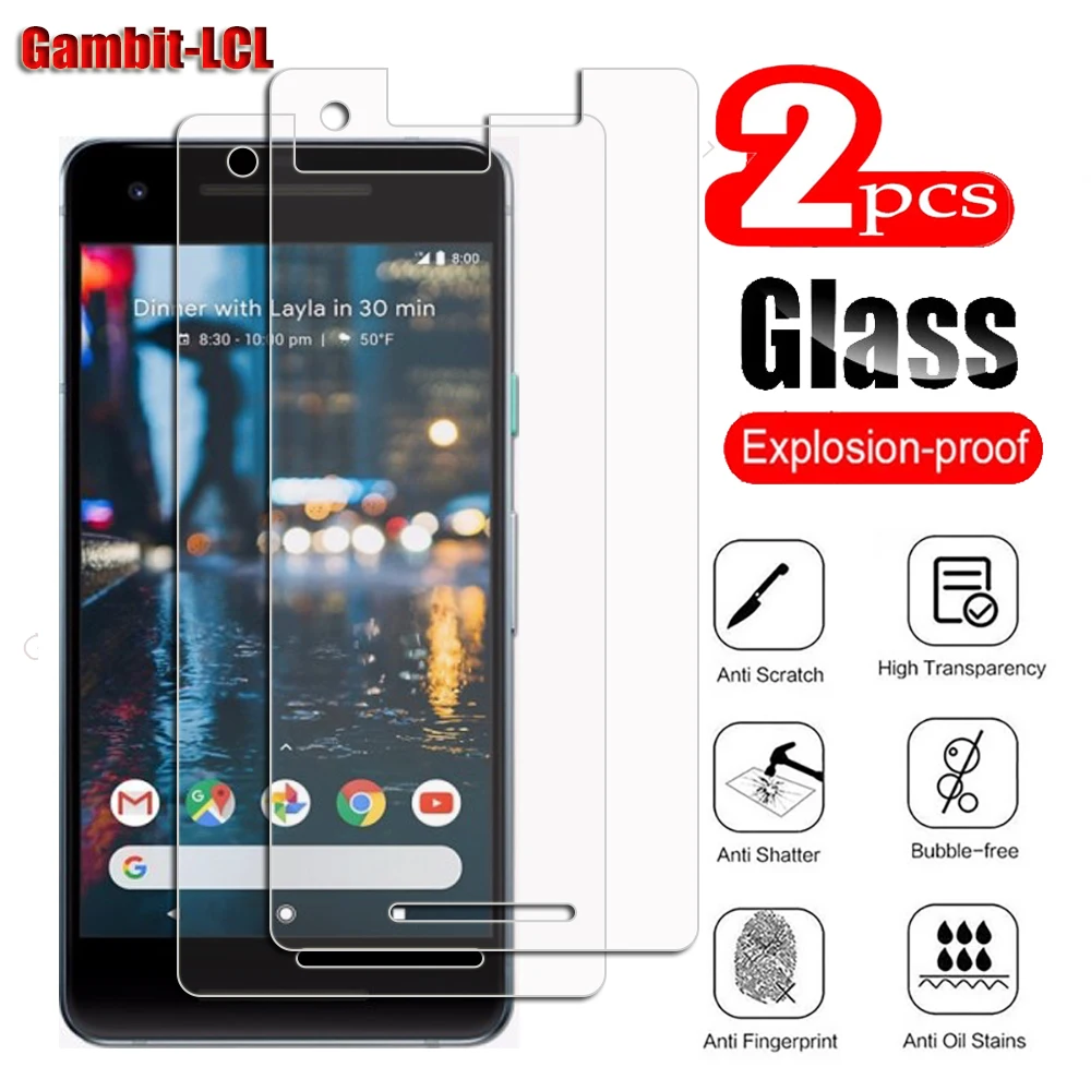 

2Pcs 9H HD Original Protective Tempered Glass For Google Pixel 2 5.0" Pixel2 SmartPhone Screen Protective Protector Cover Film