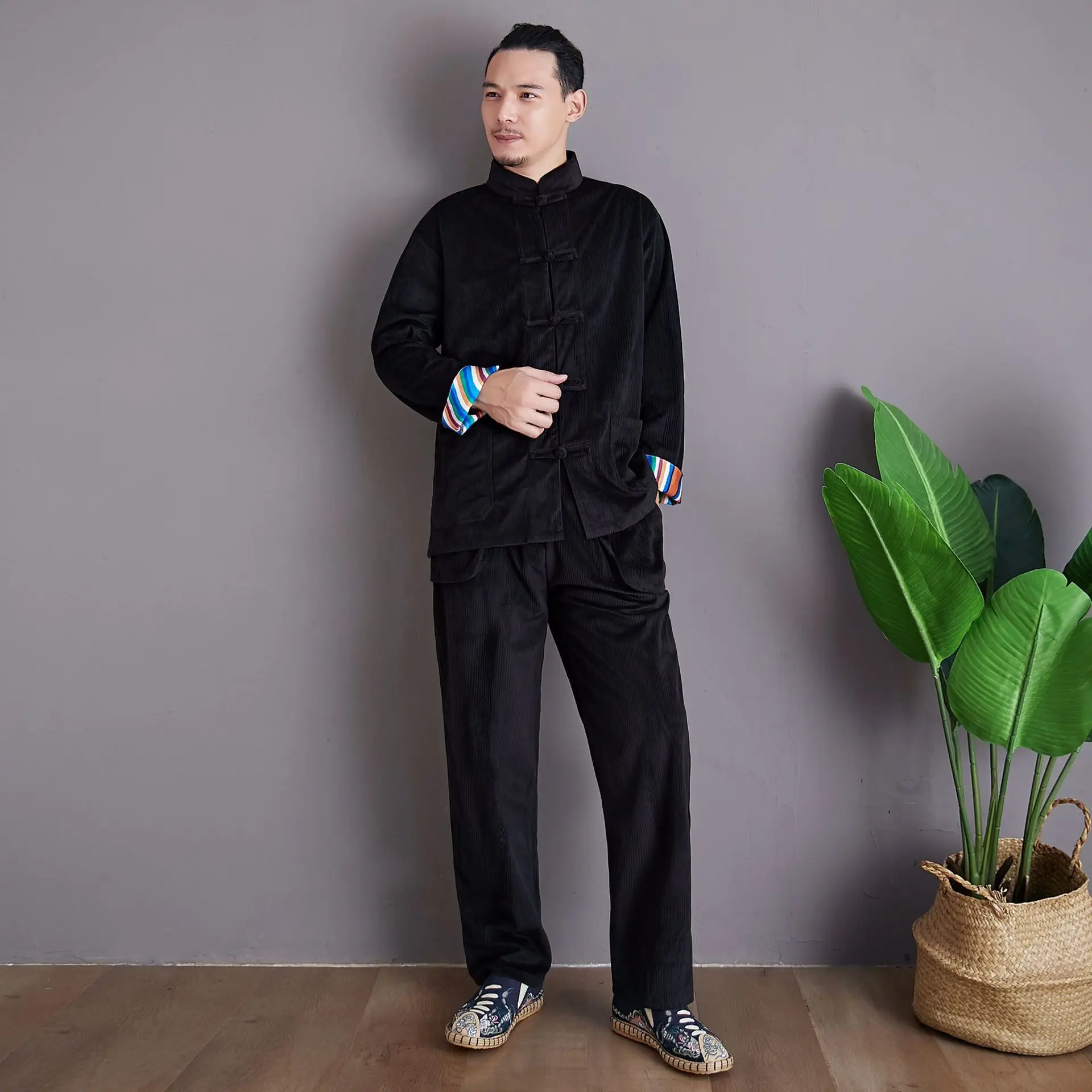 2019 Autumn New Style Corduroy Set Chinese-style Chinese Clothing Casual-Solid Color Stand Collar Frog MEN'S Casual Suit
2019 Autumn New Style Corduroy Set Chinese-style Chinese Clothing Casual-Solid Color Stand Collar Frog MEN'S Casual Suit