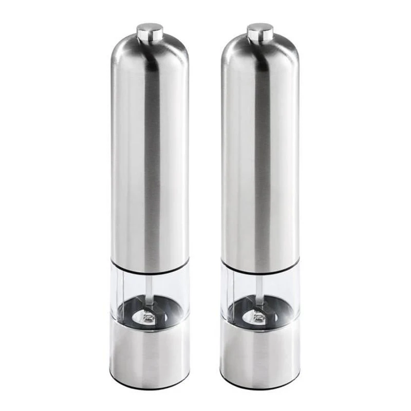 Press style round pepper grinder Electric Mill in Stainless Steel, Salt Mill (Salt) or Pepper Mill-Silver Color-With
Press style round pepper grinder Electric Mill in Stainless Steel, Salt Mill (Salt) or Pepper Mill-Silver Color-With