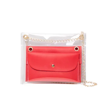 Buy 1 Get 3!2020 Summer Clear Chain Women Composite bag Transparent Jelly Shoulder Crossbody Bag Small Korean bolsa transparente
Buy 1 Get 3!2020 Summer Clear Chain Women Composite bag Transparent Jelly Shoulder Crossbody Bag Small Korean bolsa transparente