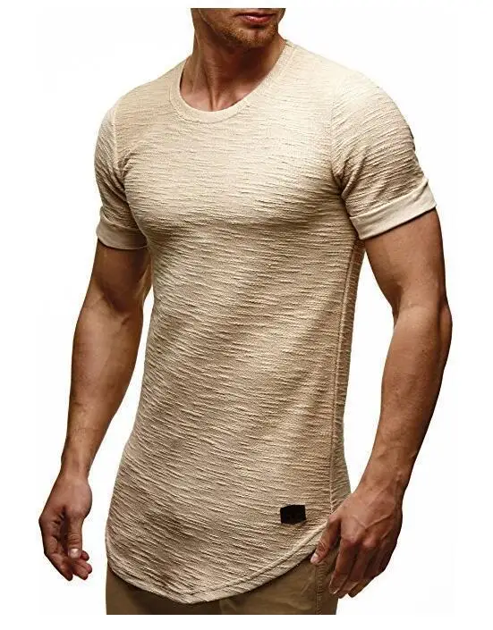 Summer new men's T-shirts solid color slim trend casual short-sleeved fashion
Summer new men's T-shirts solid color slim trend casual short-sleeved fashion