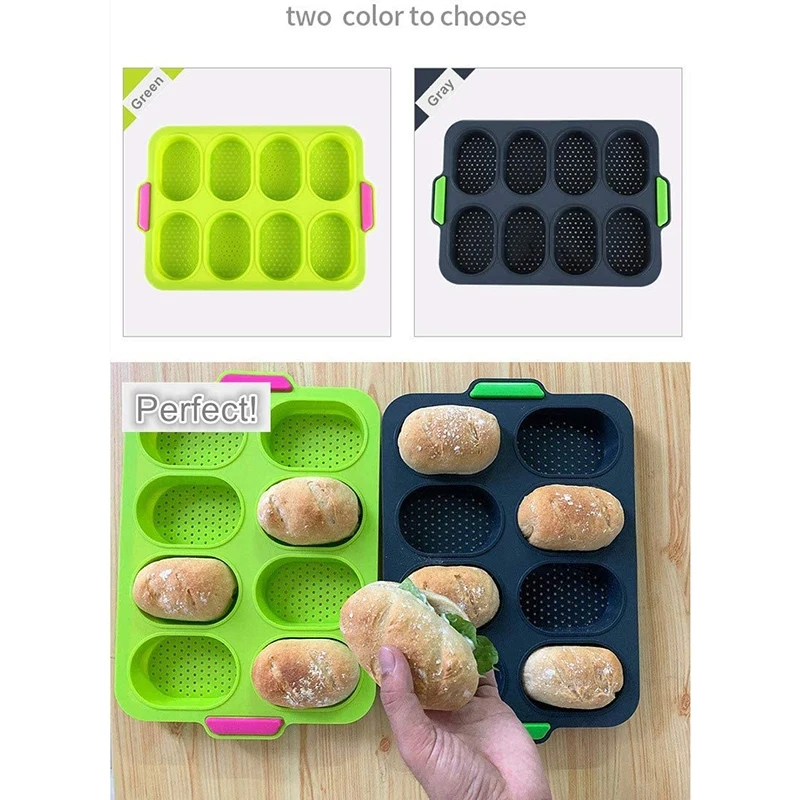 Baguette Baking Tray Non-Stick Perforated Pan Loaf Baking Mould for Baking French-Bread Breadstick and Bread Roll-Grey
Baguette Baking Tray Non-Stick Perforated Pan Loaf Baking Mould for Baking French-Bread Breadstick and Bread Roll-Grey