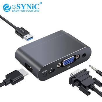 eSYNiC USB to HDMI VGA Adapter HD Converter 1080P Dual Display Multiports With Bluetooth For MacBook Pro Air iMac Huawei P20 
eSYNiC USB to HDMI VGA Adapter HD Converter 1080P Dual Display Multiports With Bluetooth For MacBook Pro Air iMac Huawei P20