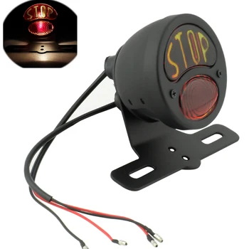 Retro Old School Universal Motorcycle Tail lights Rear License Bracket Taillight For Harley Chopper Bobber Vintage Stop Light 
Retro Old School Universal Motorcycle Tail lights Rear License Bracket Taillight For Harley Chopper Bobber Vintage Stop Light