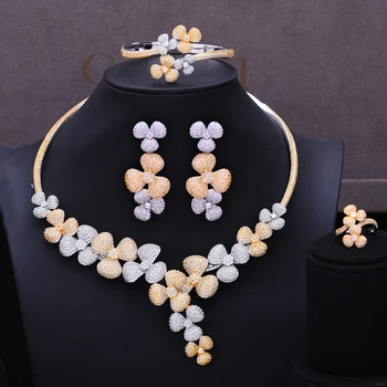 GODKI NEW Luxury 4PCS Jewelry Set Thick chain Flower Bangle Ring Necklace Dangle Earrings for Women Bridal Wedding Jewelry Sets 
GODKI NEW Luxury 4PCS Jewelry Set Thick chain Flower Bangle Ring Necklace Dangle Earrings for Women Bridal Wedding Jewelry Sets