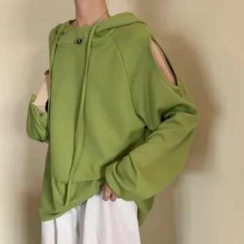 Harajuku Hooded Sweatshirt Solid Loose Off Shoulder Long Sleeve Hoodie Sweatshirt Kawaii Oversize Female Tops T
Harajuku Hooded Sweatshirt Solid Loose Off Shoulder Long Sleeve Hoodie Sweatshirt Kawaii Oversize Female Tops T