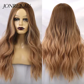 JONRENAU Women Fashion Synthetic Long Natural Wave Hair Ombre Light Brown to Blonde Wig for Cosplay or Party 
JONRENAU Women Fashion Synthetic Long Natural Wave Hair Ombre Light Brown to Blonde Wig for Cosplay or Party